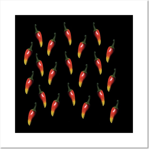 Hot Peppers Wall Art by Manitarka